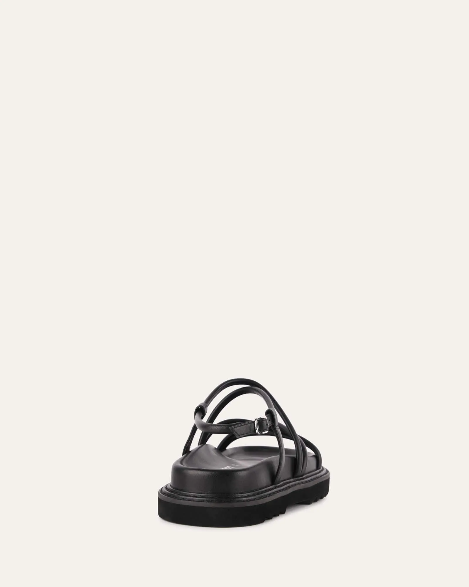 VIOLA FLAT SANDALS BLACK LEATHER